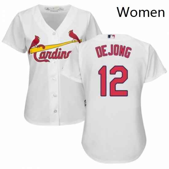 Womens Majestic St Louis Cardinals 12 Paul DeJong Replica White Home Cool Base MLB Jersey